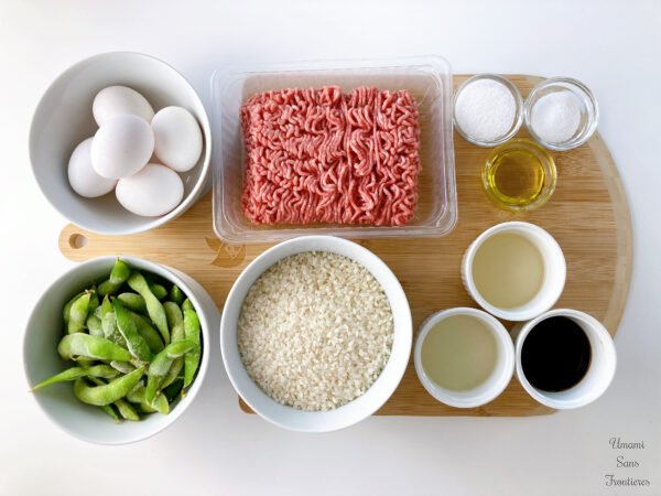 Japanese Three-Color Rice Bowl (Sanshoku Donburi) ingredients