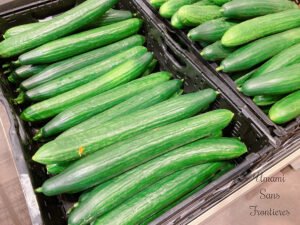 Cucumbers in a supermarket in Germany 