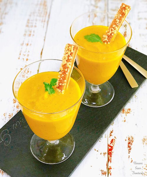 Chilled carrot soup black board