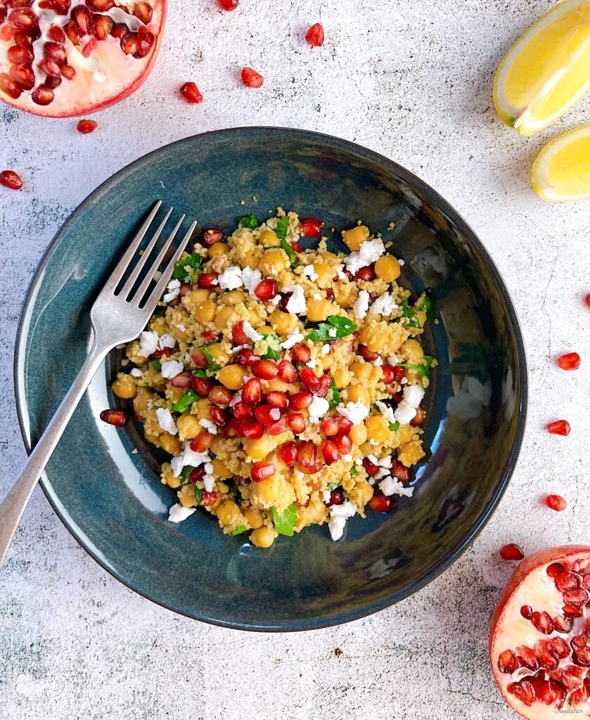 Couscous Chickpea Salad with Pomegranate 🥗 Quick and Healthy_01