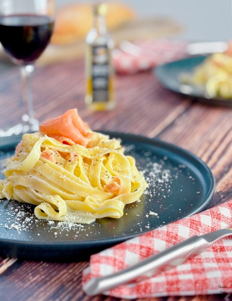 Creamy Smoked Salmon and Truffle Pasta Truffe oil wine