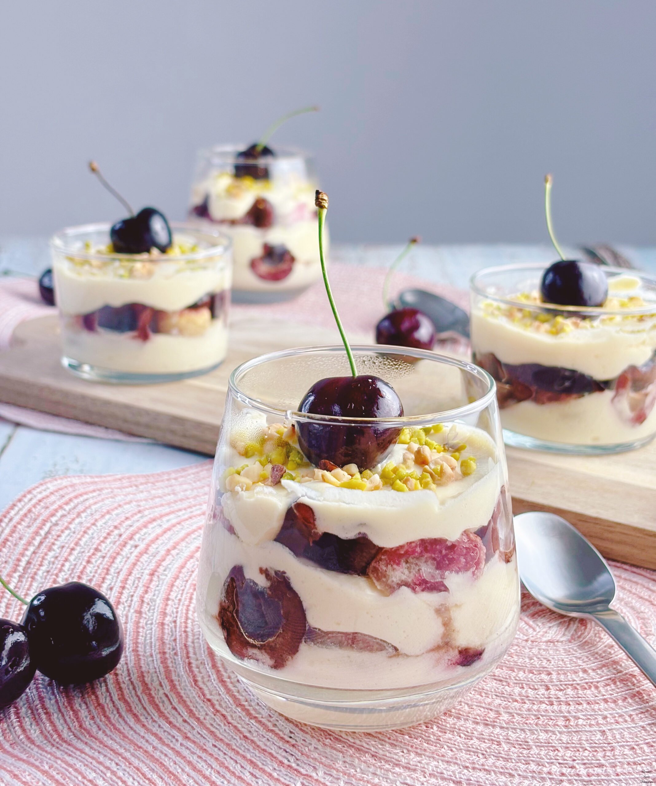4 Cherry Tiramisu glasses