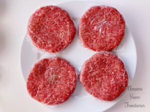patties warped in plastic wrap