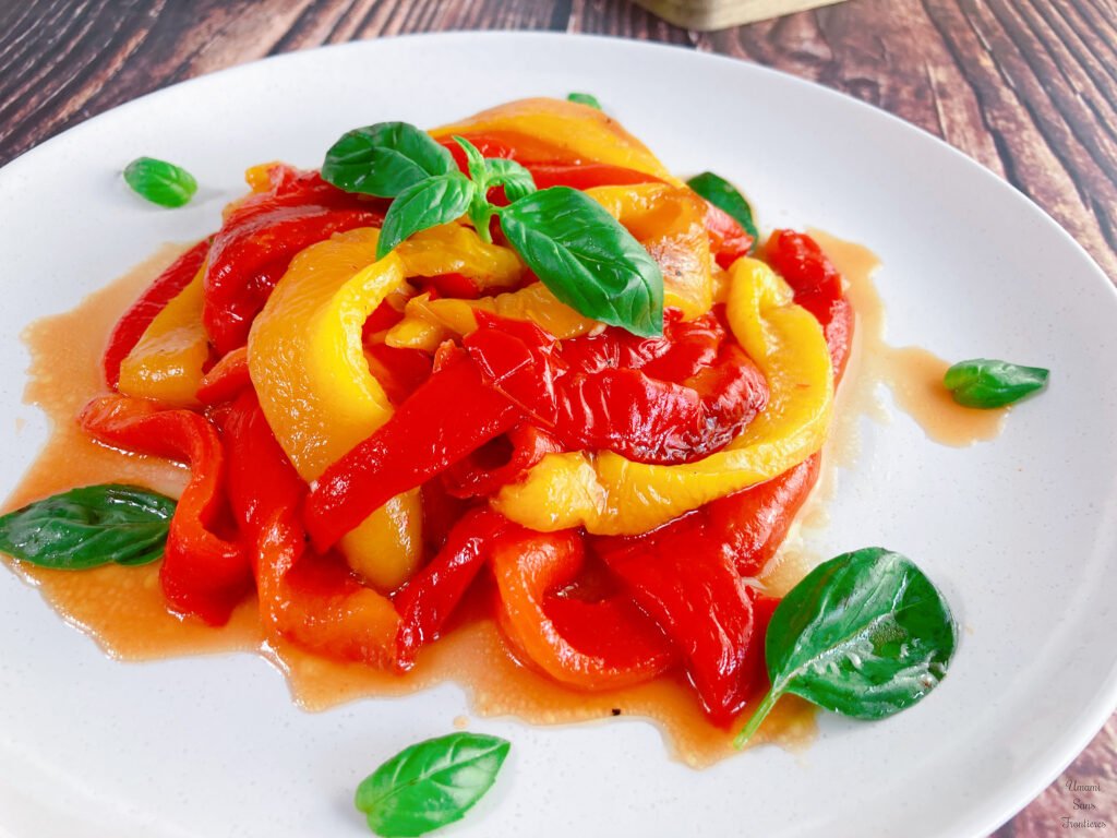 Paprika marinated basil leaves