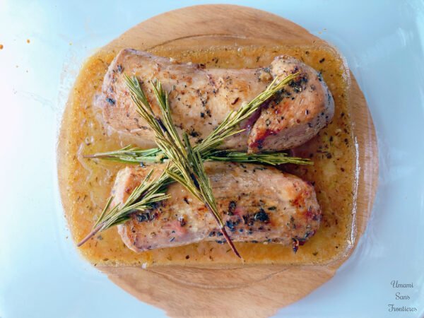 grilled pork fillet in a oven