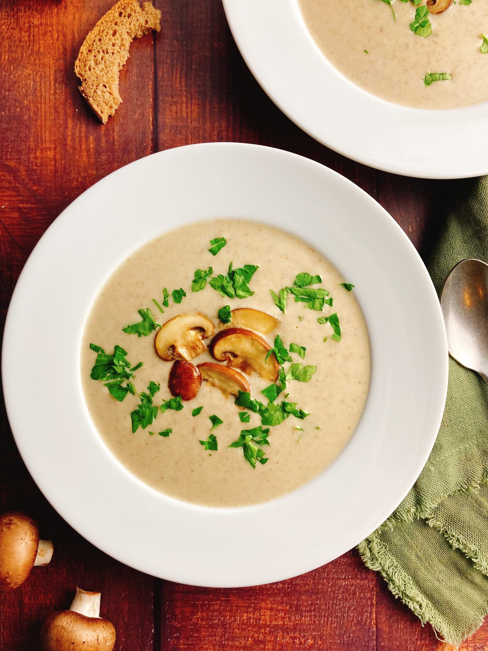 Creamy mushroom soup bread mushrooms