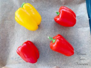 Peppers on the cooking sheet