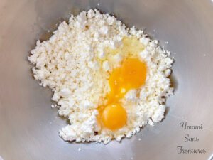 Cheese eggs salt