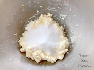 sugar and vanilla sugar added to cheese