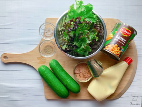 🥗10-Minute Chickpea and Tuna Salad ingredients