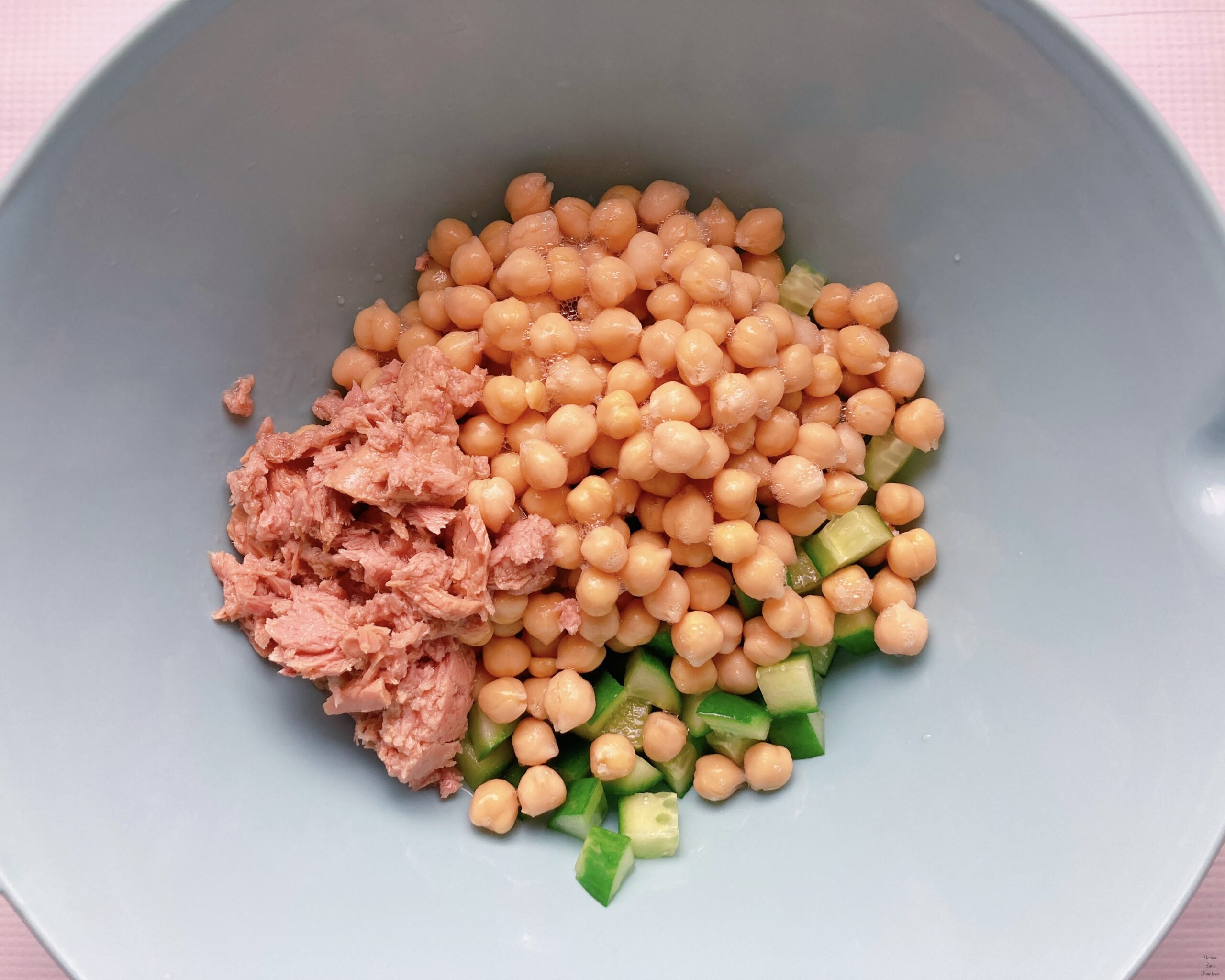 Chickpea, cucumber tuna