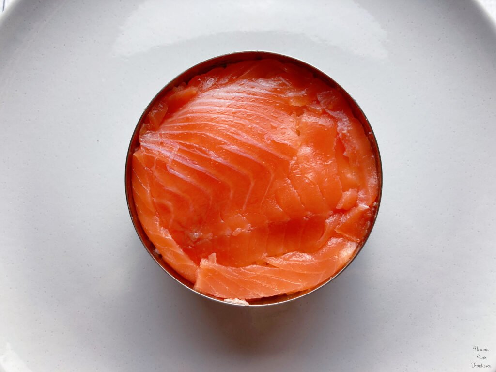 Smoked salmon sushi rice cercle