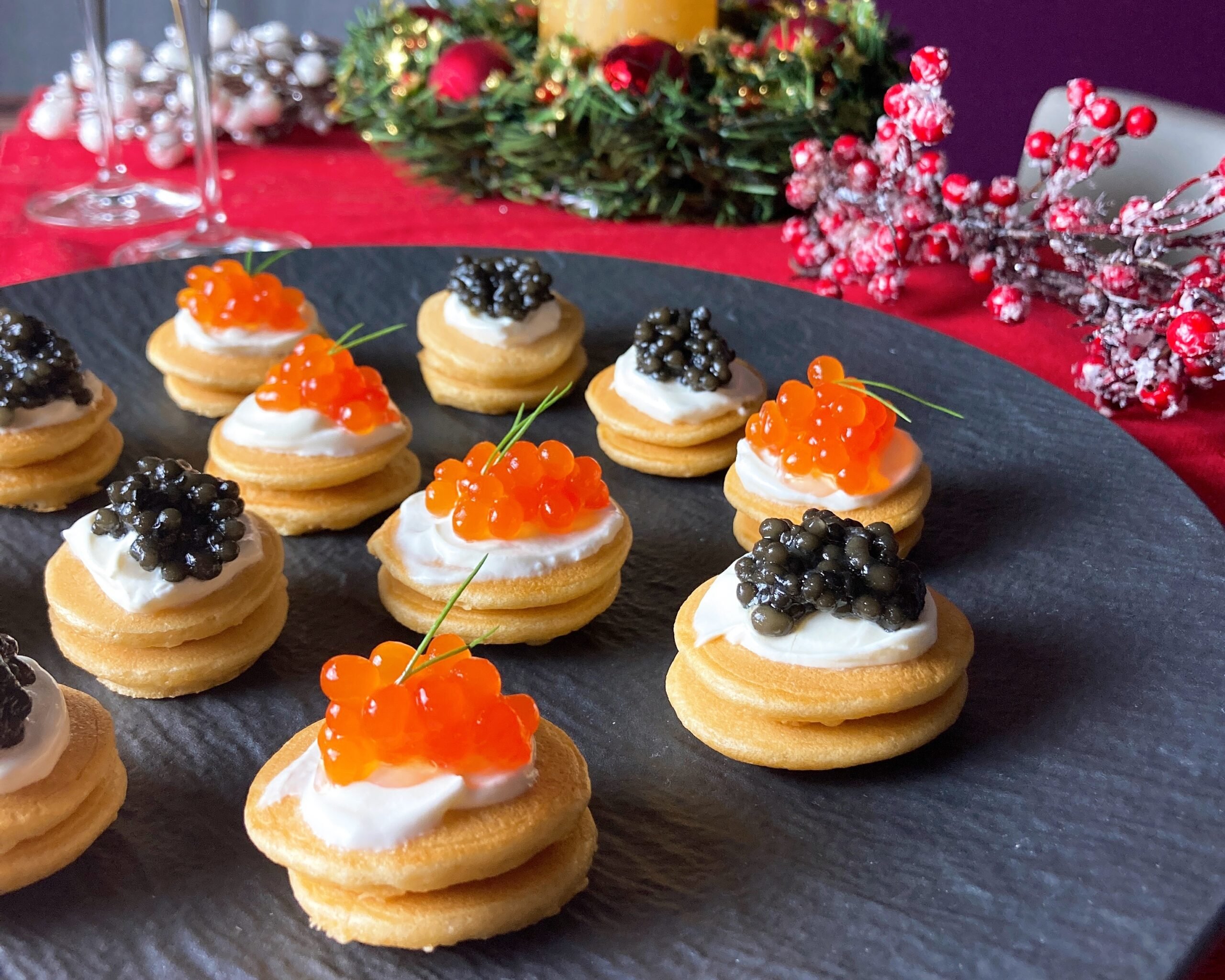 French blini Christmas decoration