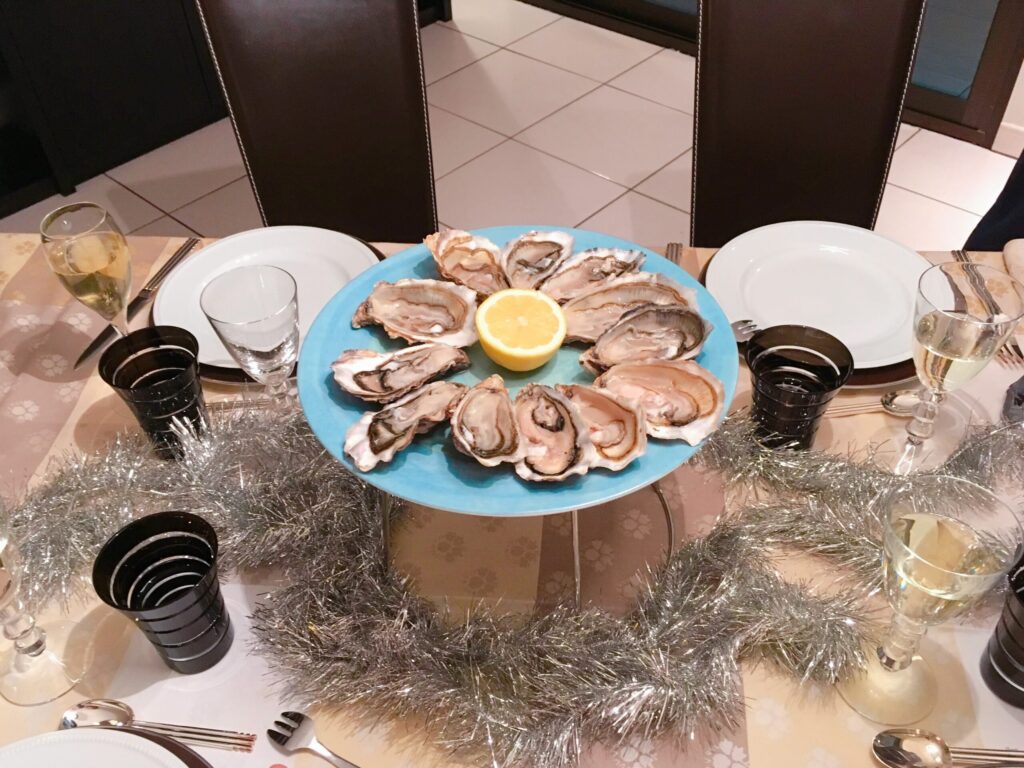 oyster plate on the Christmas day