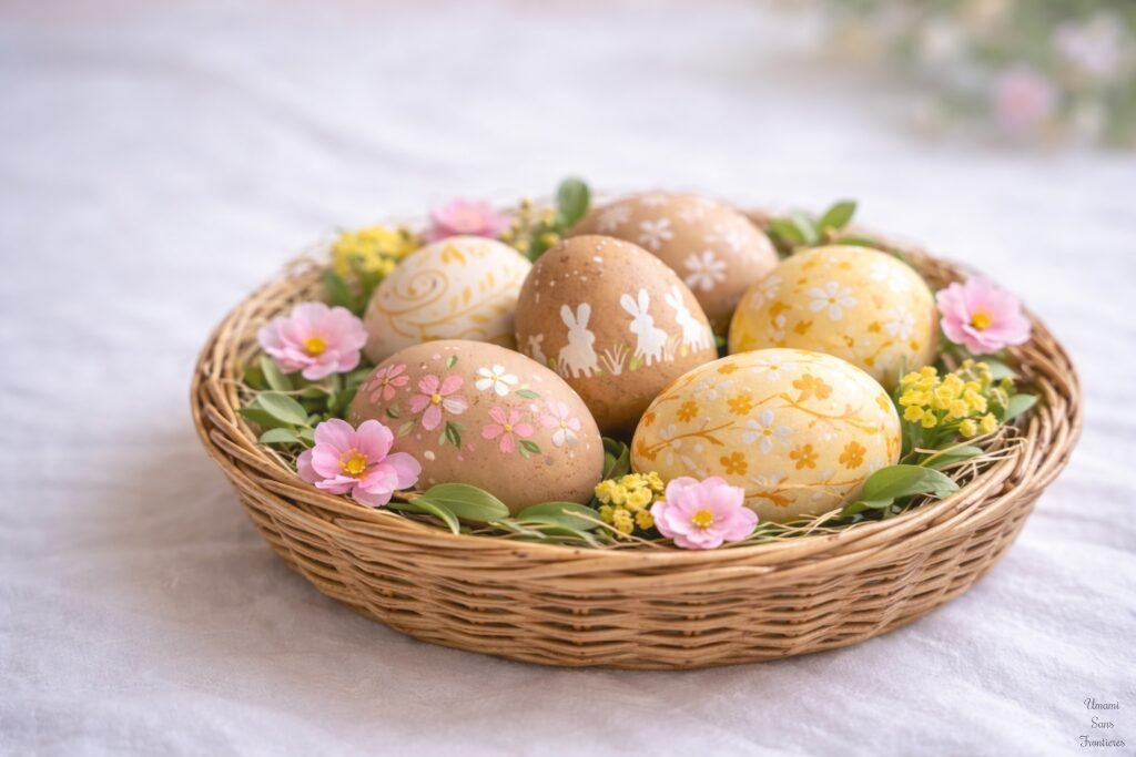 Easter egg in a basket