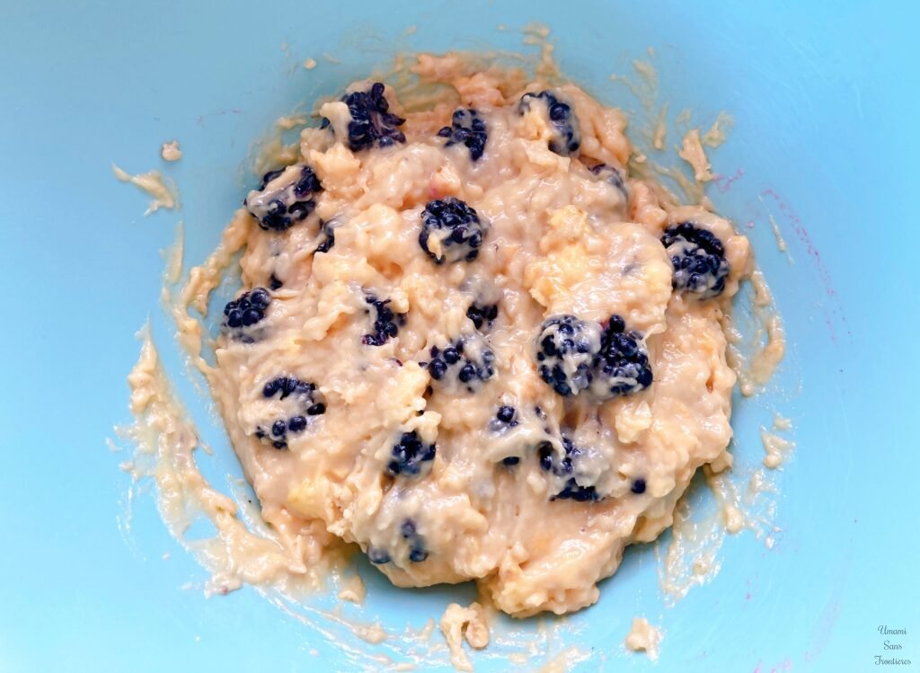 blackberries added into the other batter