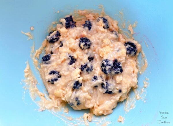 blackberries added into the other batter