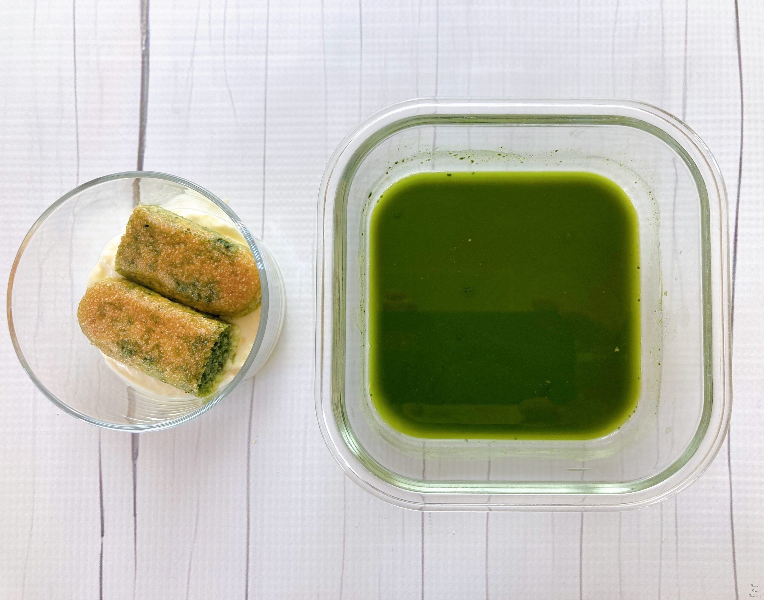 Matcha syrup tiramisu cream biscuits