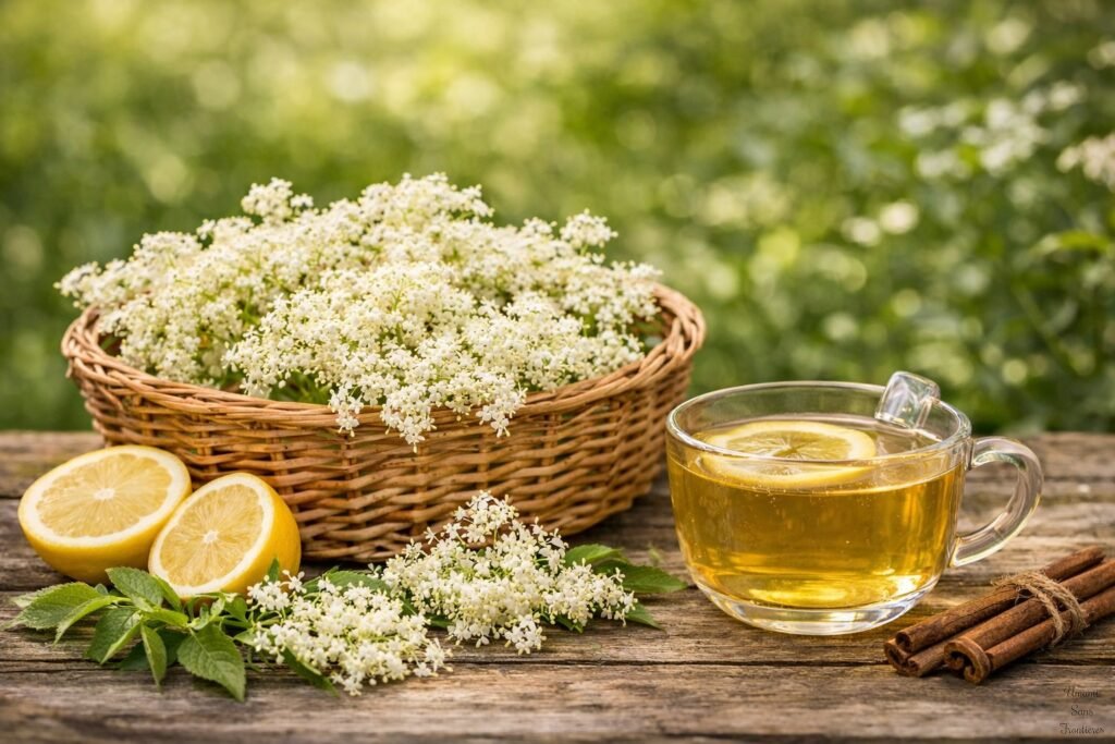 Elderflower drink lemon