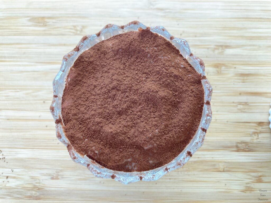 cocoa on the chocolate tiramisu
