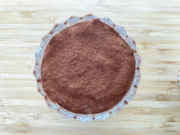 cocoa on the chocolate tiramisu