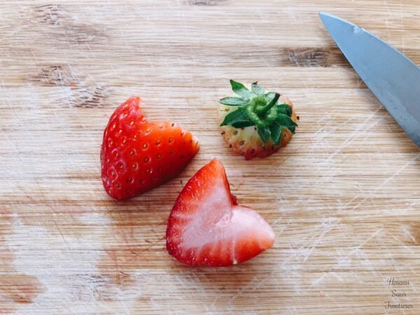 cut a strawberry 