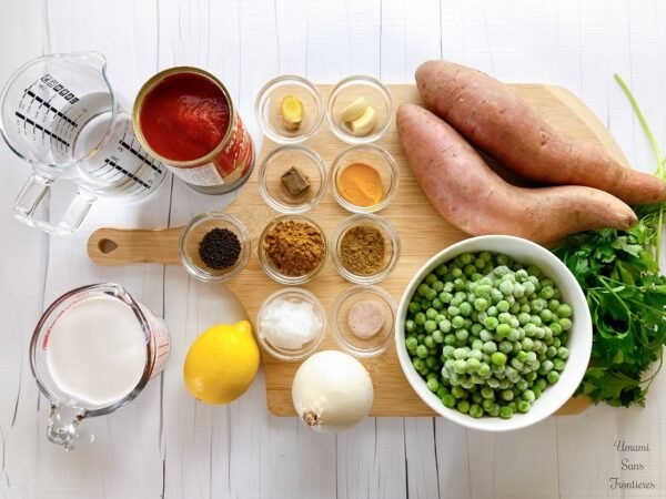 🍠 Healthy South Indian Sweet Potato Coconut Curry ingredients