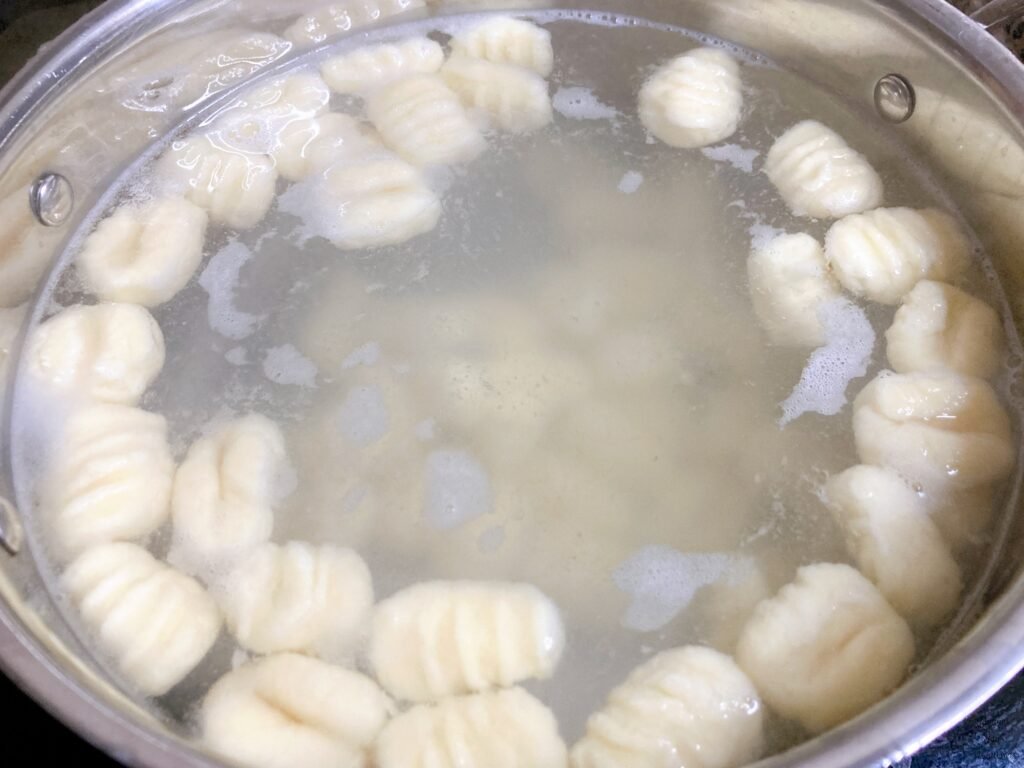 gnocchi in the hot water