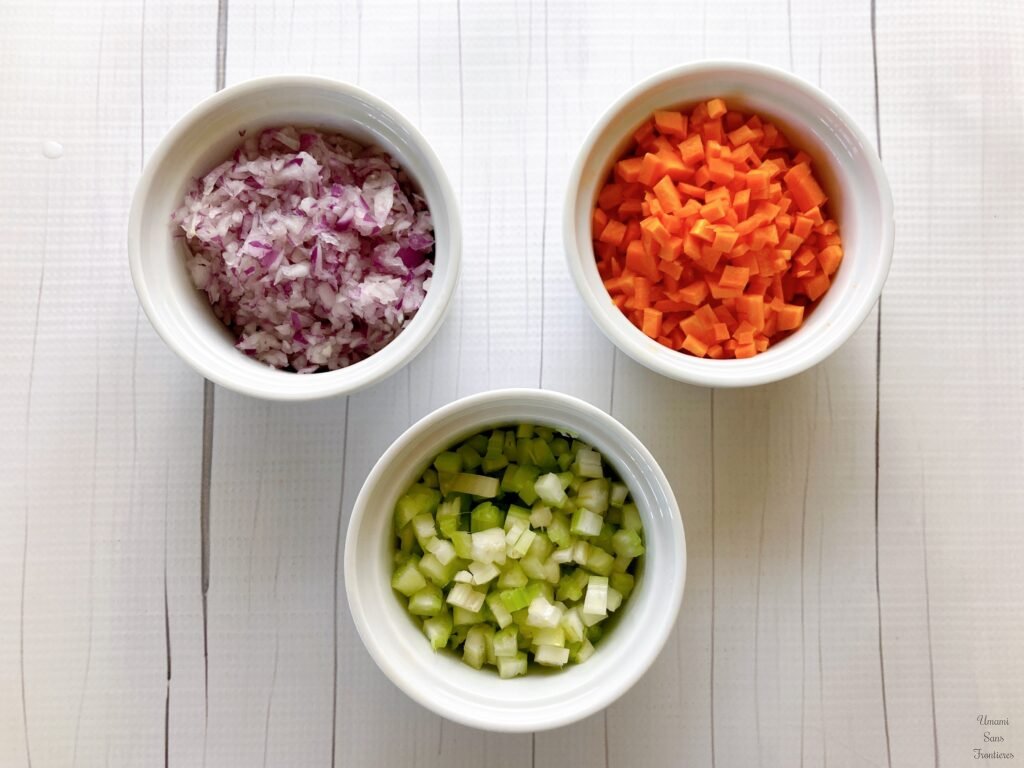 minced onion, carrot cerely