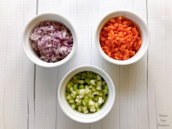 minced onion, carrot cerely 