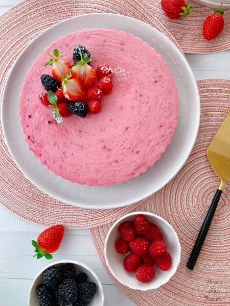 🍓 No-Bake Strawberry & Berry Cheesecake