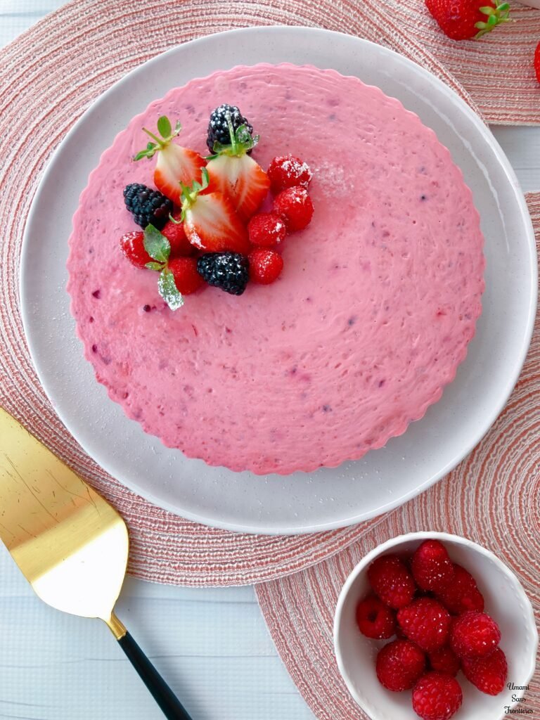 No bake strawberry and berry cheesecake raspberries strawberries