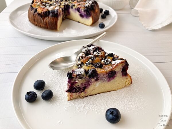 piece of blueberry yogurt flan blueberry 