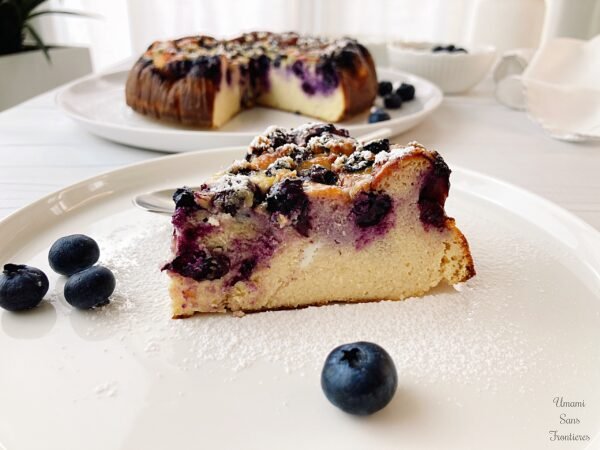 piece of blueberry yogurt flan