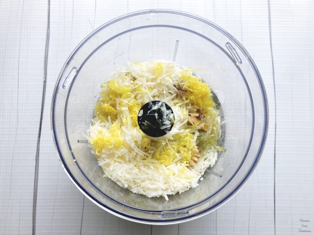 lemon lemon zest olive oil parmesan cheese walnuts
