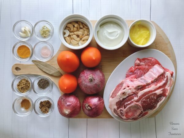 Mild North Indian-Style Lamb Curry ingredients