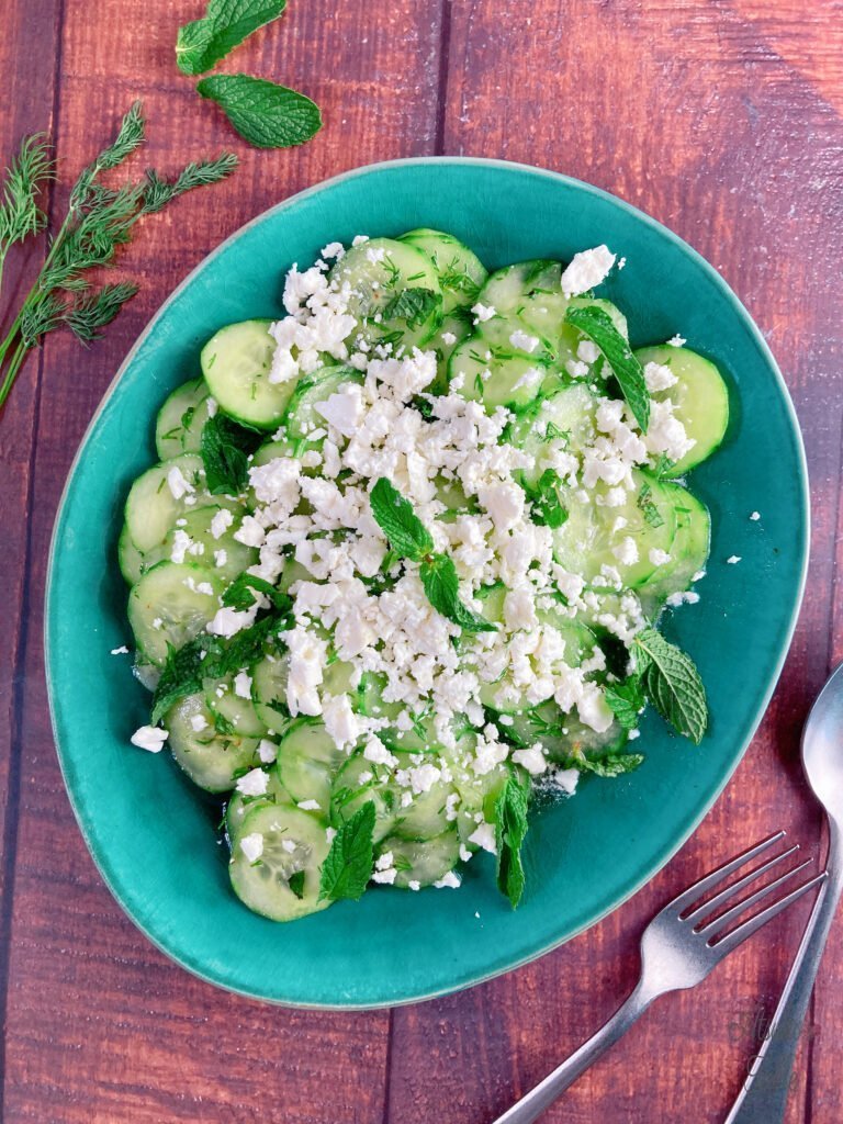 cucumber salad mint feta dill
