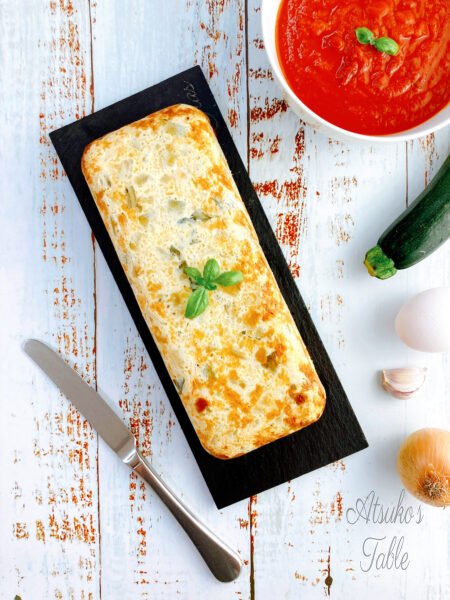 French Zucchini Flan with Homemade Tomato Sauce