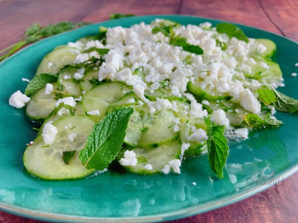 Cucumber salad mint feta