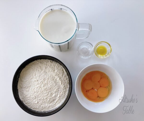 Classic French Crêpes with a Soft Chewy Texture ingredients