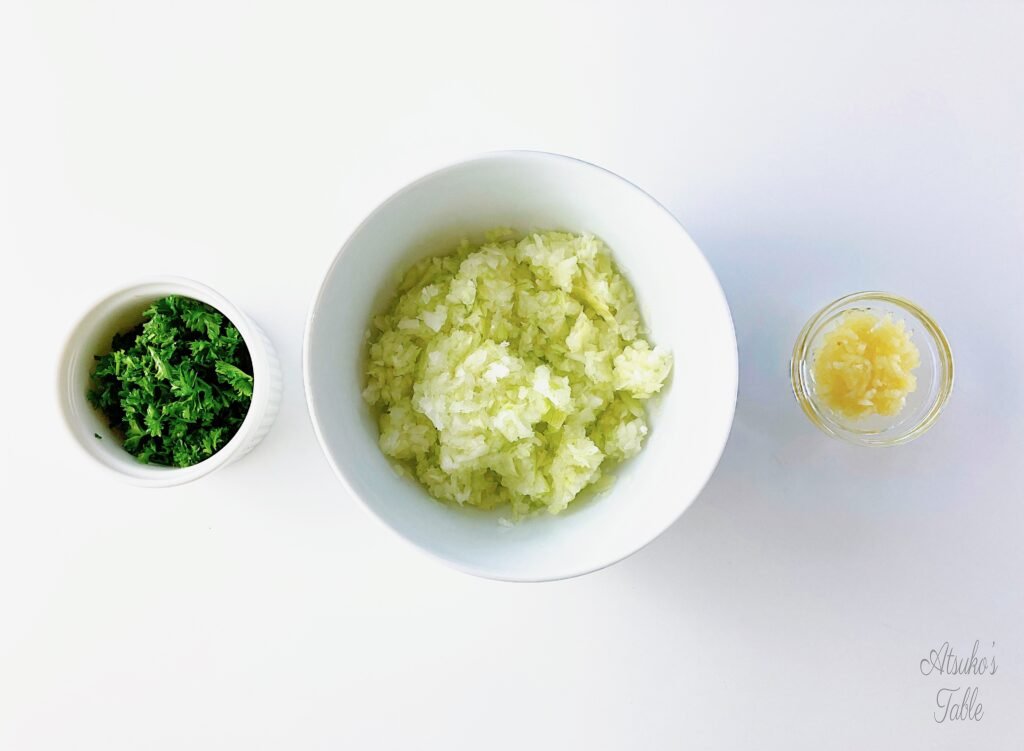 chopped onion parsley garlic