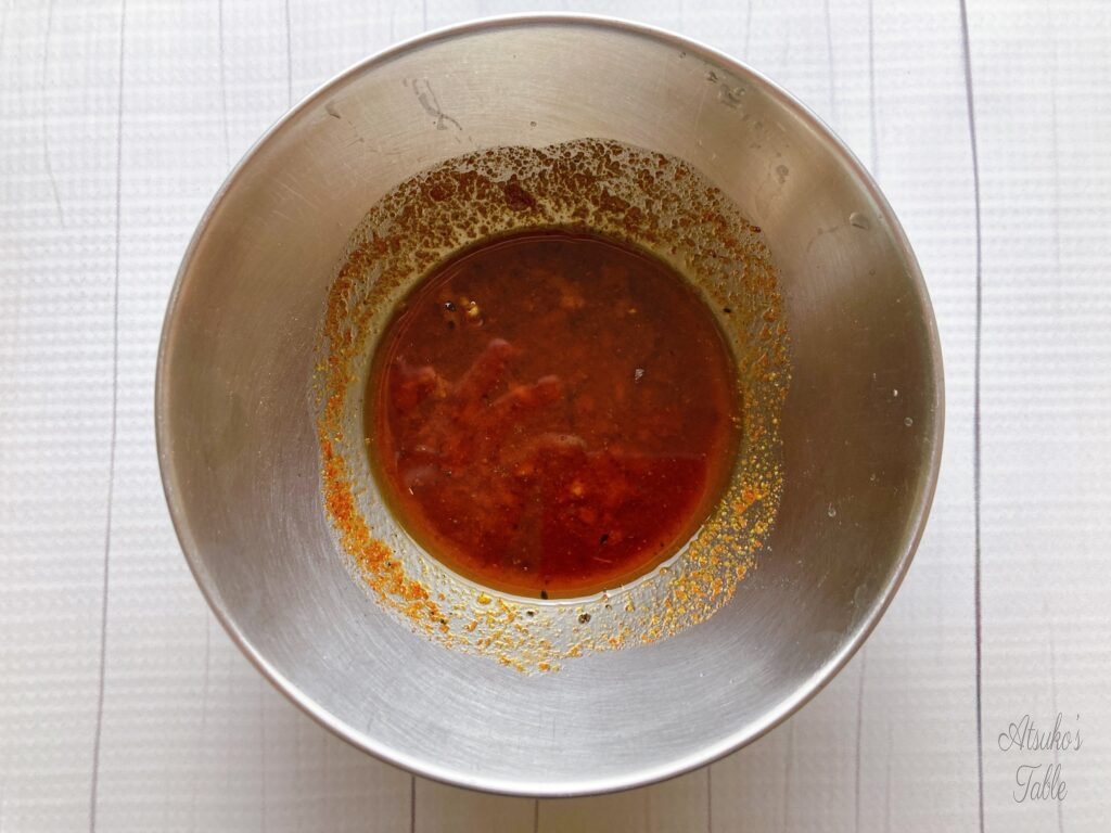 olive oil paprika powder kumin powder garlic pepper salt