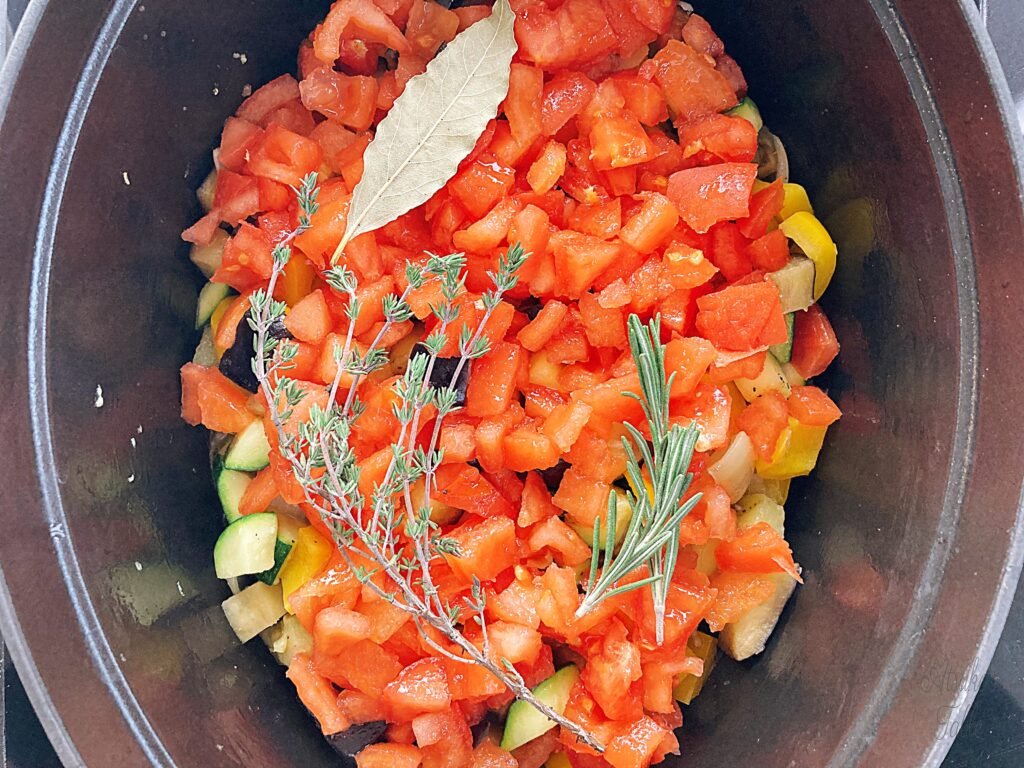 tomatoes added in ratatouille