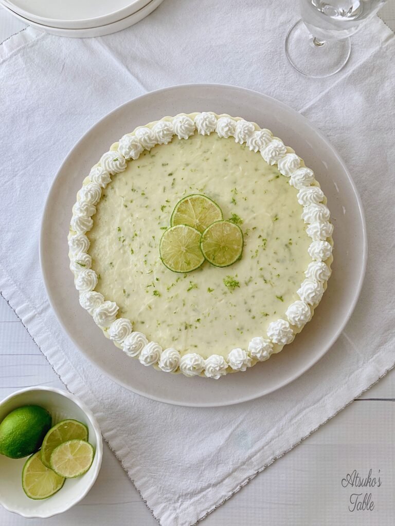 key lime cheese cake limes water plates