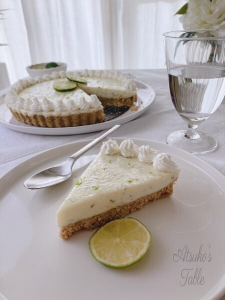 piece of key lime cheese cake