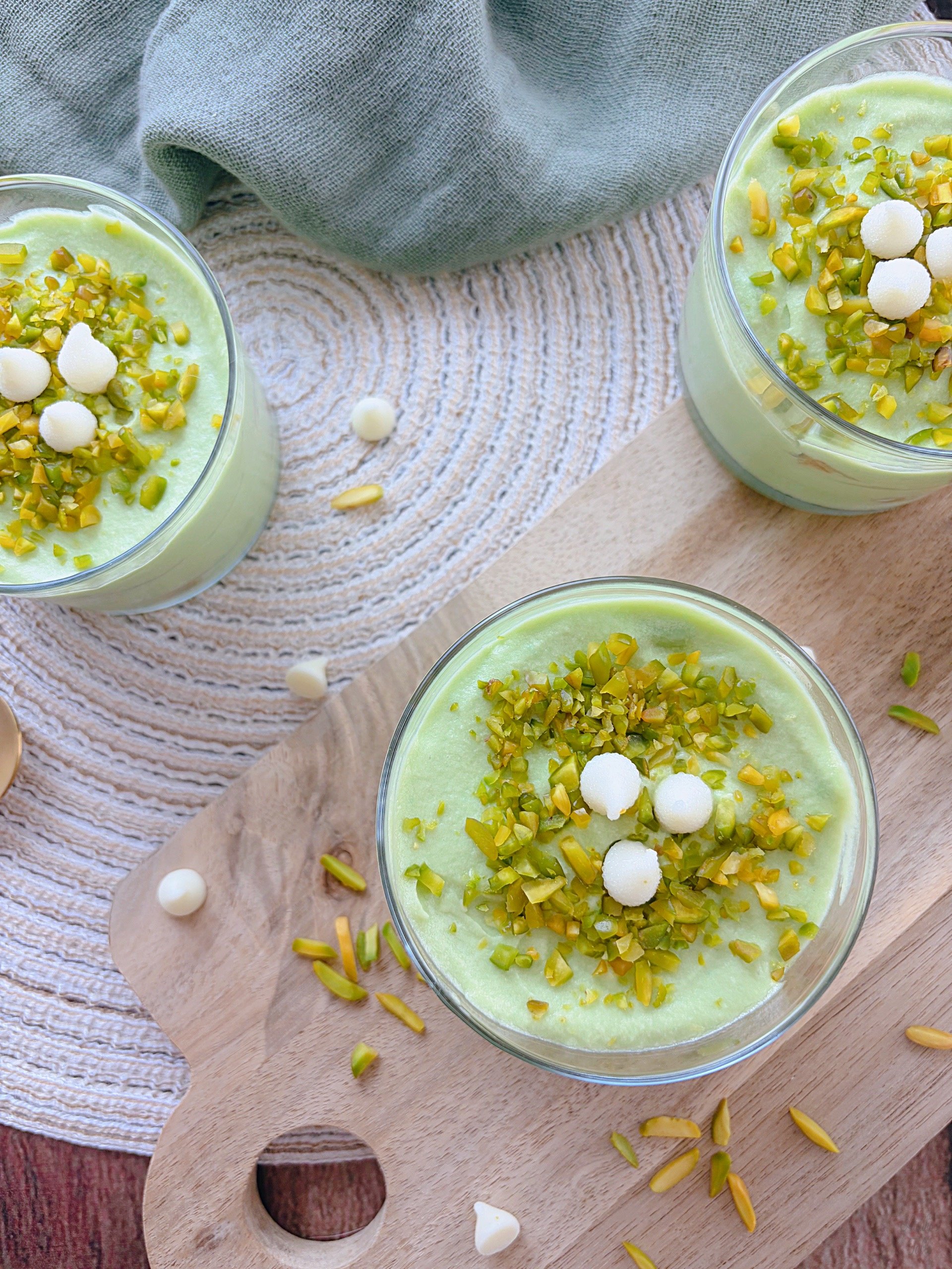 3 pieces of pistachio tiramisu