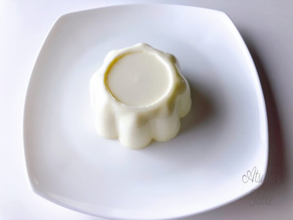 panna cotta removed from the cup