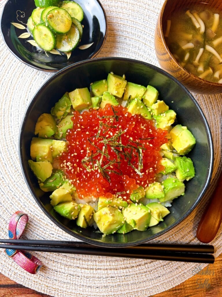 Salmon Roe & Avocado Rice Bowl