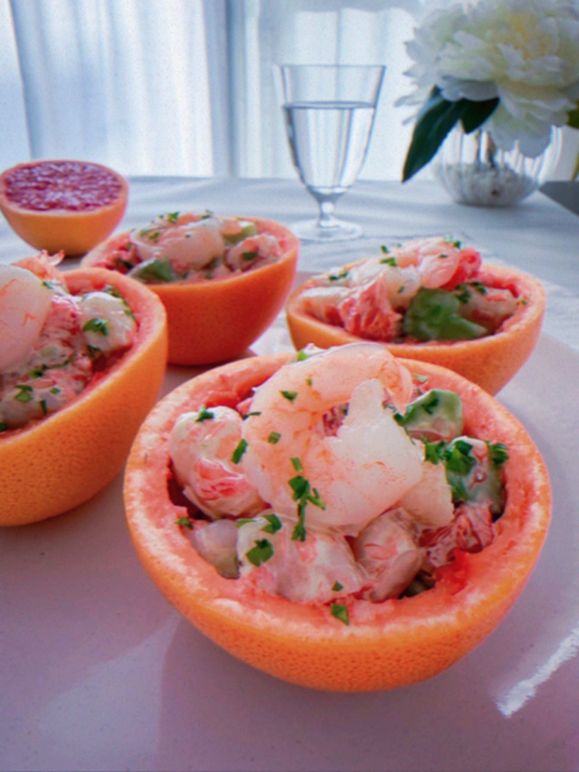 grapefruit salads water flower