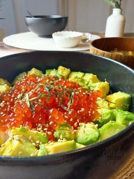 Salmon Roe & Avocado Rice Bowl